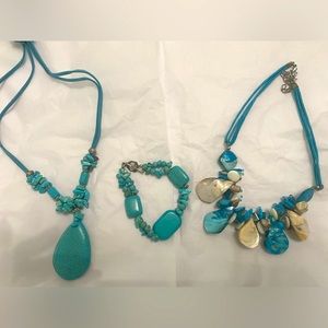 Women’s Turquoise Necklaces (2) and Bracelet - NEW